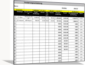 Forderungsübersicht Excel